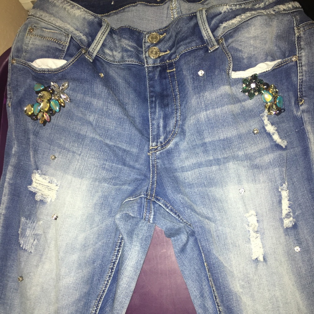 SIZE 14 JEANS WITH EMBELLISHMENTS
